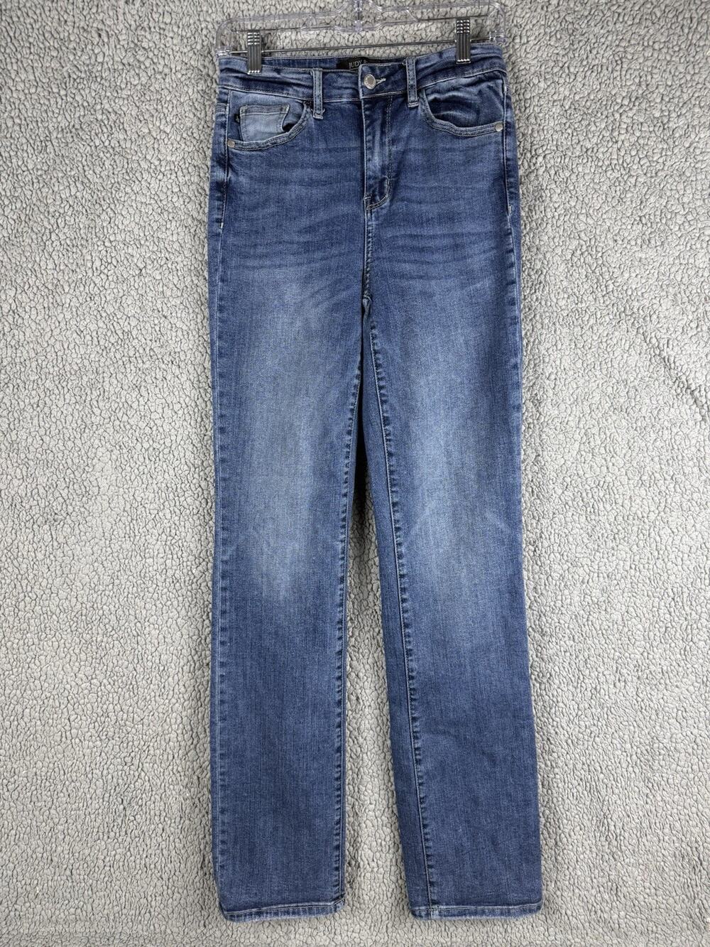 Judy Blue High Rise Straight Leg Jeans Dark Wash Stretch Denim 5/27 JB88328